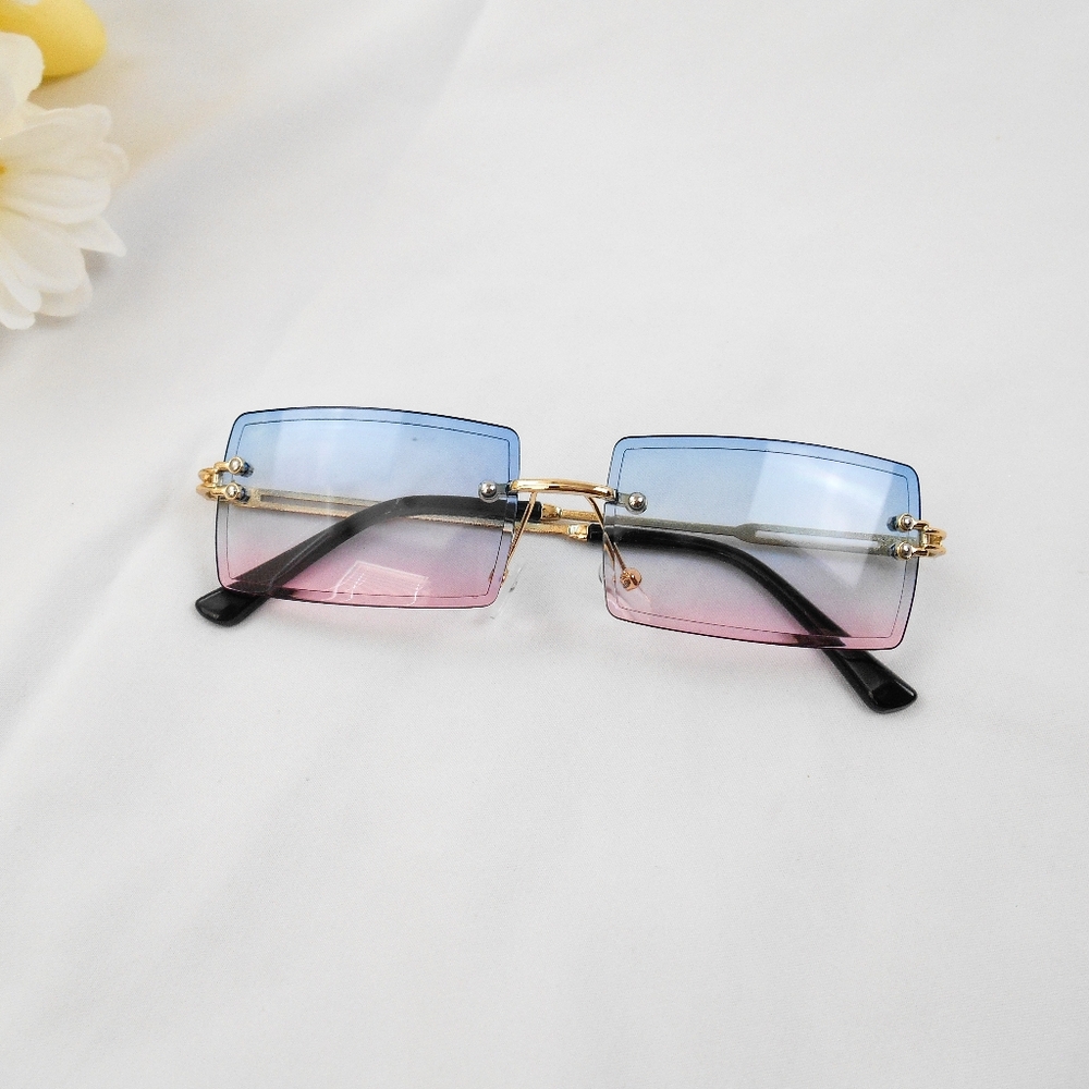 Gradient Rimless Sunglasses - Picture 2 of 8